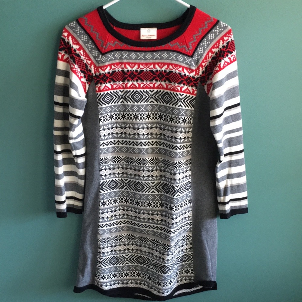 Patterned Sweater Dress